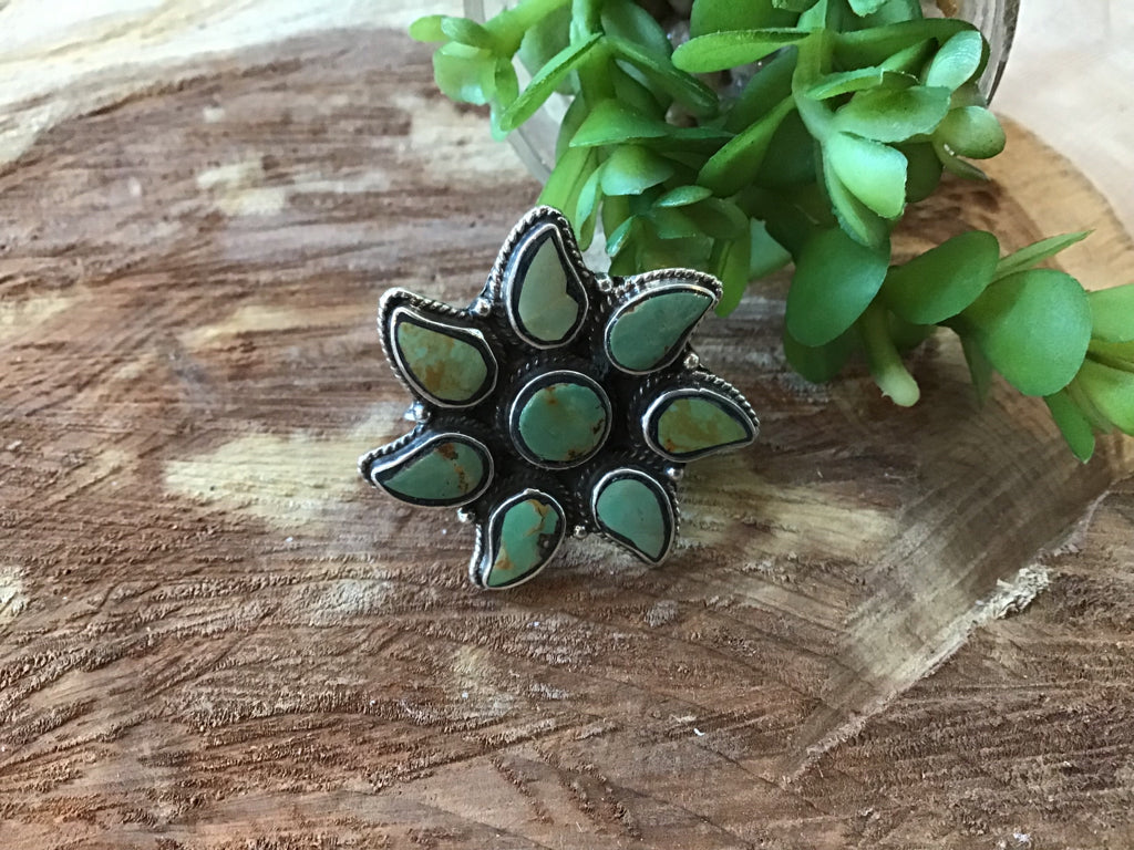 Handmade Sterling & Turquoise Adjustable Ring