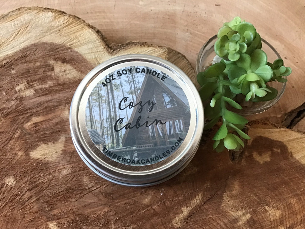 Cozy Cabin 4 oz Tin Soy Candle