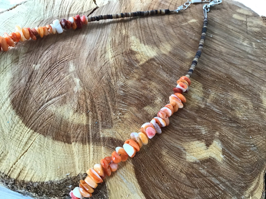 Handmade 18" Spiny Oyster Necklace