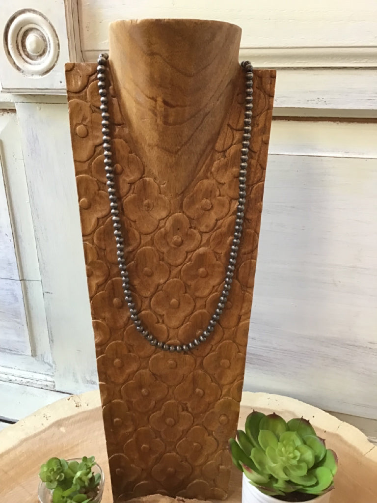 Navajo Style Pearl Necklace 24"