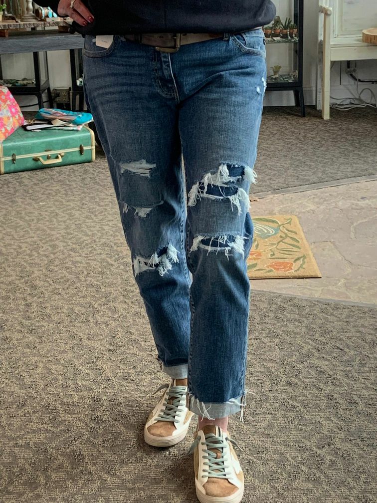 KanCan Patched Distressed Boyfriend Jeans - 5/26 to 22W
