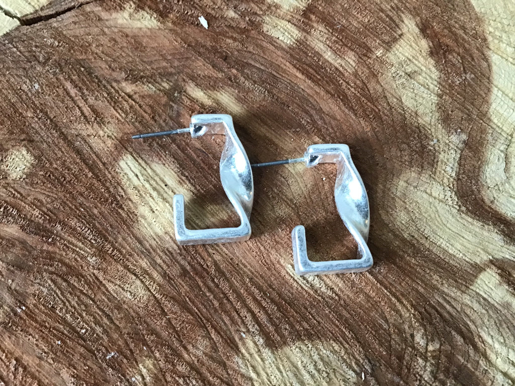 Silver Twist Earrings