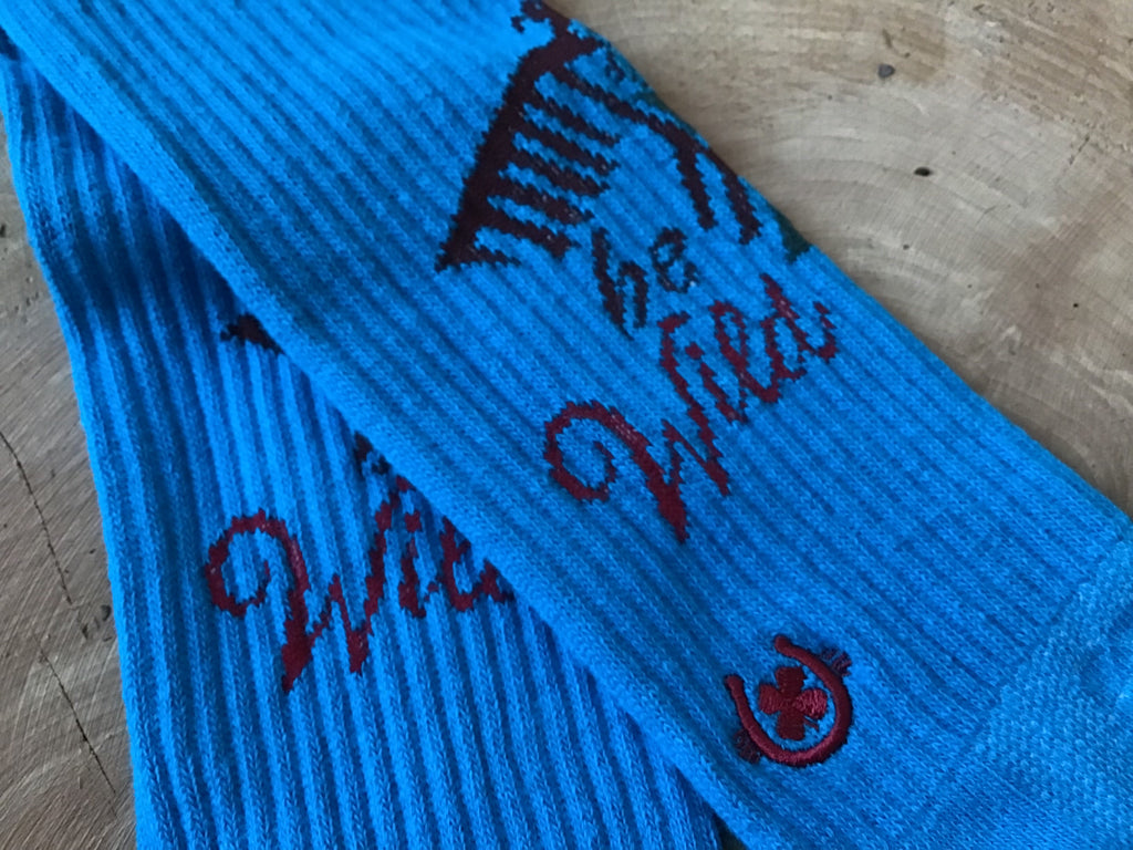 Lucky Chuck Wild & Free Turquoise Perfomance Socks